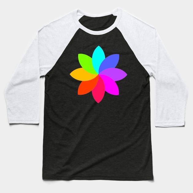 Rainbow-flower - flower - flora - graphic Baseball T-Shirt by T-SHIRTS UND MEHR